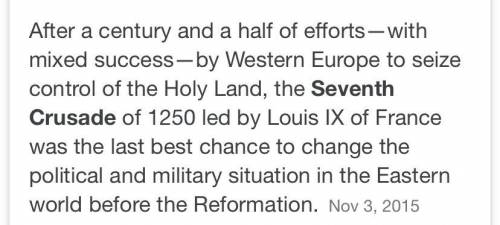 What was the importance of the seventh crusade?