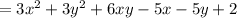 =3x^2+3y^2+6xy-5x-5y+2