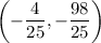 \left( -\dfrac{4}{25}, -\dfrac{98}{25} \right)