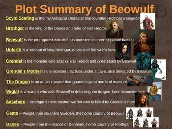 Fill in the table with definitions of the literary techniques and concepts that occur in Beowulf. Me