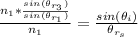 \frac{ n_1 *   \frac{sin(\theta_{r_3})}{sin(\theta_{r_1})}}{n_1} =  \frac{sin(\theta_i)}{\theta_{r_s}}