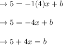 \to 5=-1(4)x+b\\\\\to 5=-4x+b\\\\\to 5+4x=b\\\\