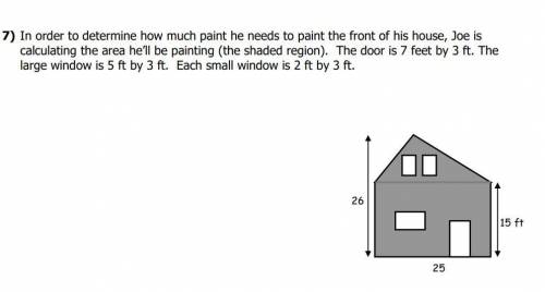 In order to determine how much paint he needs to paint the front of his house, Joe is calculating th