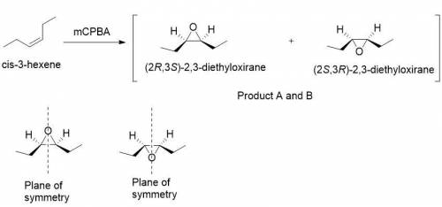 The two reactions above, show routes for conversion of an alkene into an oxirane. If the starting al