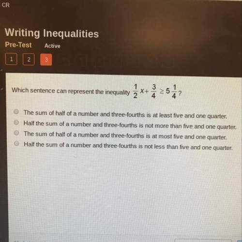 Which sentence can represent the inequality