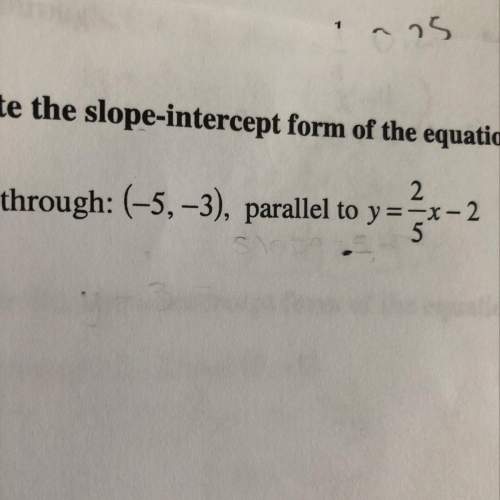Write the slope intercept form of the equation of the line described