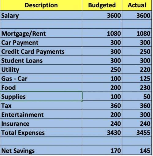 What percentage of the actual salary are the actual total expenses?