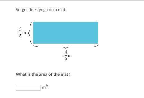 Sergie does yoga on a mat. what is the area of the mat?  see attachment  le