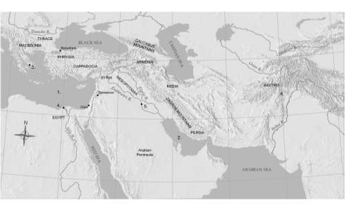Which river shown on the map indicates the farthest extent of alexander's conquests?  ni