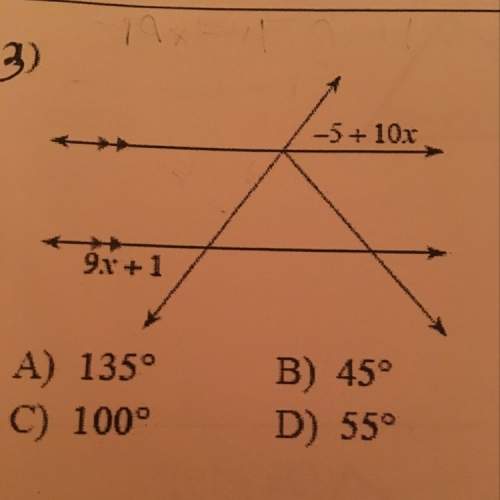 Solve for x and then pick a answer at the bottom. this is basically angles in transversal if i'm cor