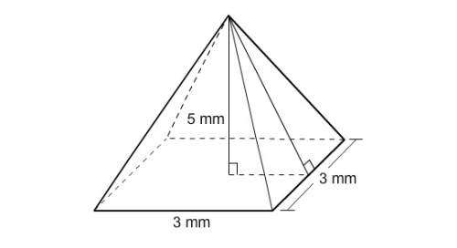 What is the slant height of the pyramid to the nearest tenth?  a.5.8 mm b.5