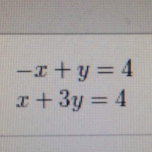Eliminate y to solve for x. plug in x into the second equation to solve for y