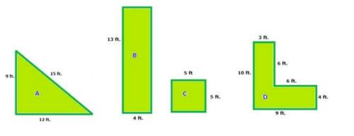 Ineed finding the area in all 6 shapes, do not include the blue square, that is a pond, the person