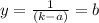 y = \frac{1}{(k - a)}  = b