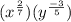 (x^{\frac{2}{7} })(y^{\frac{-3}{5} })