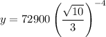 y=72900\left(\dfrac{\sqrt{10}}{3}\right)^{-4}