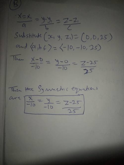 Find sets of parametric equations and symmetric equations of the line that passes through the two po