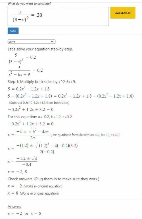 In addition to x=8, im supposed to get x=-2. how do I get this answer?