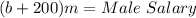 (b+200)m = Male\ Salary