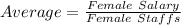 Average = \frac{Female\ Salary}{Female\ Staffs}