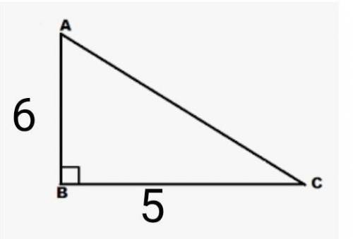 A right triangle has legs of 5 ft and 6 ft. What is the length of the hypotenuse?  ft. A. 7.8 B. 3.3