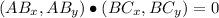 (AB_{x}, AB_{y})\bullet (BC_{x},BC_{y}) = 0
