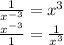 \frac{1}{x^{-3}}=x^3\\ \frac{x^{-3}}{1}=\frac{1}{x^3}