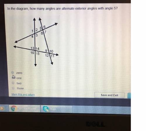In the diagram, how many angles are alternate exterior angles with angle 5?