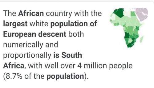 Which of the following best describes Southern Africa?

A. A large population of European descendant