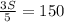 \frac{3S}{5}=150