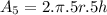 A_{5} = 2.\pi.5r.5h