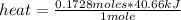 heat=\frac{0.1728 moles*40.66 kJ}{1 mole}