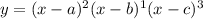 y=(x-a)^2(x-b)^1(x-c)^3