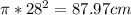 \pi*28^2=87.97 cm