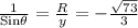\frac{1}{\text{Sin}\theta}=\frac{R}{y}=-\frac{\sqrt{73}}{3}
