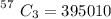 \left 57} \atop {}} \right.C _3 =  395010