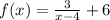 f(x)=\frac{3}{x-4} +6