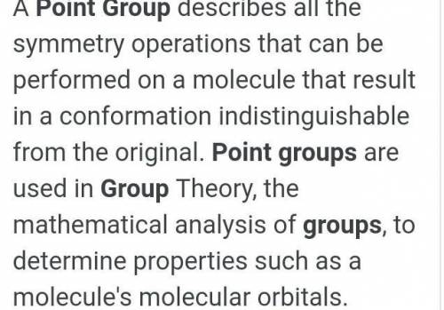 What are the characterestics of a point group?