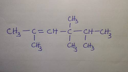 Draw the structure of 2,4,4,5-tetramethyl-2-hexene.