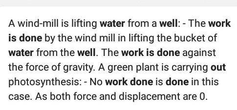 What kind of work is done when water is pulled from a well?