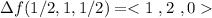 \Delta  f(1/2,1 ,1/2) =