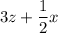 3z+\dfrac12 x