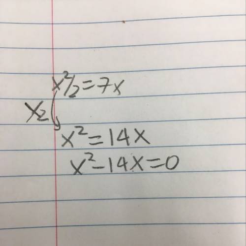 Choose the equation that best represents the standard form of the following expression x²/2=7x a.-x²