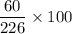 \dfrac{60}{226}\times100