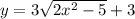 y=3\sqrt{2x^{2} -5} + 3