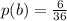 p(b) =  \frac{6}{36}