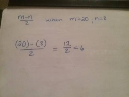 Note that this problem is given as (m - n)/2 where the numerator is m - n and then the denominator i