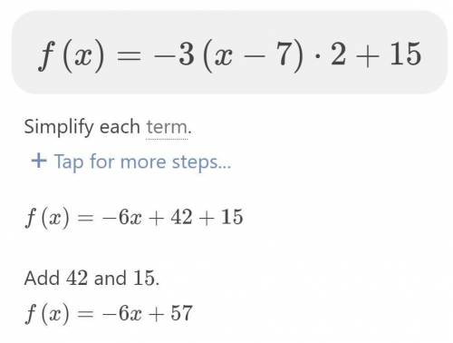 Write the function in standard form.
f(x) = - 3(x - 7)2 + 15