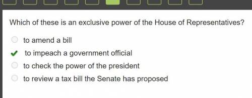 Which of these is an exclusive power of the house of representatives