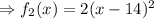 \Rightarrow f_2(x)=2(x-14)^2